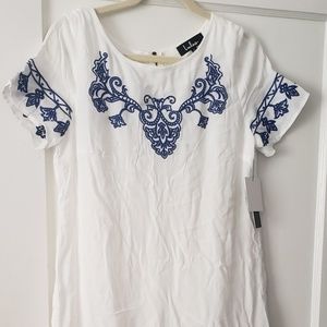 White and blue dress